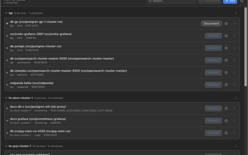 Easy KPF: Port forwards in the Easy KPF desktop app